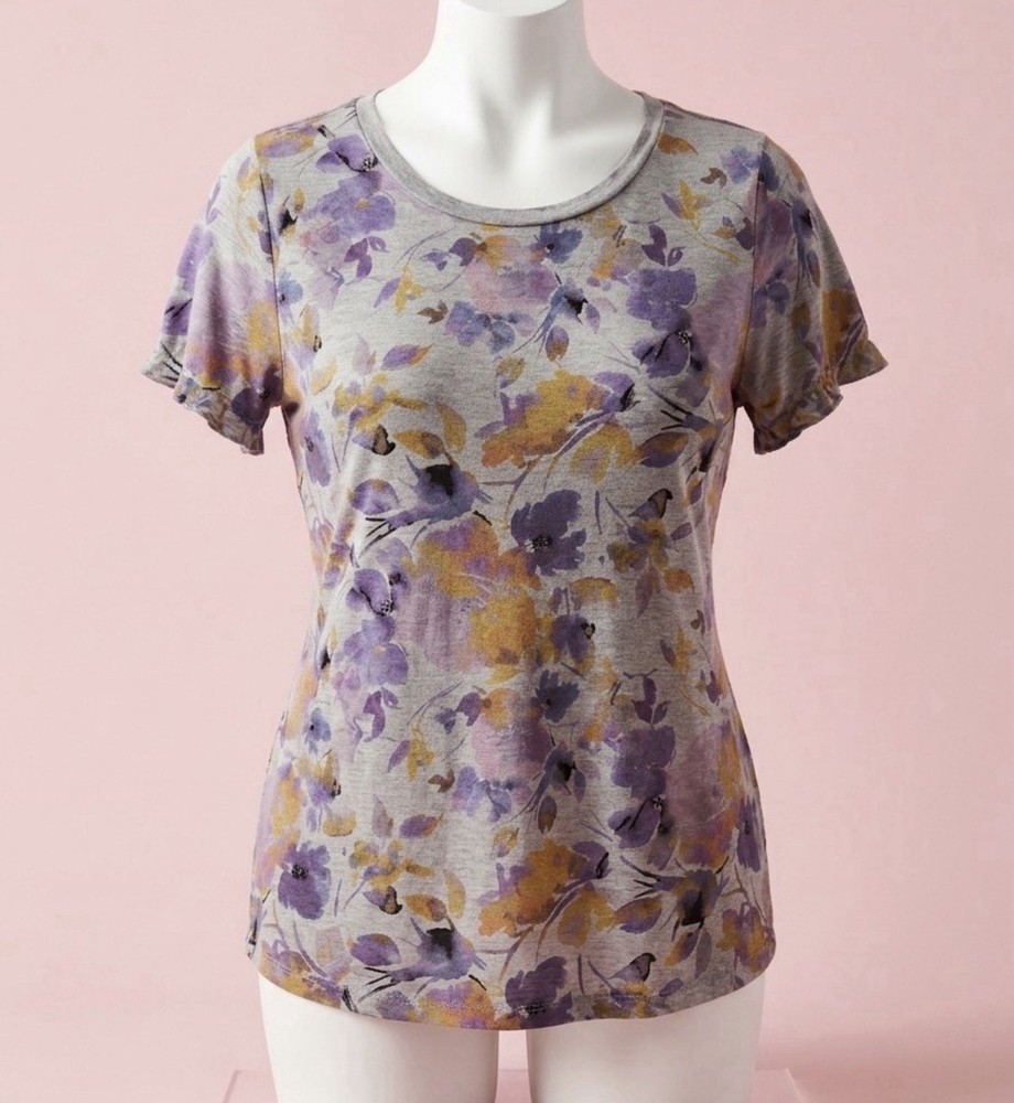 Torrid Super Soft Knits Women’s Floral Knit Ruffle Sleeve T-Shirt Plus 2