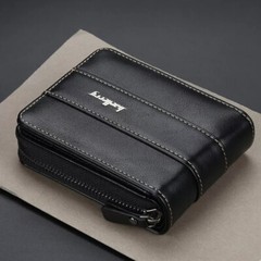 Mens Leather Wallet Zipper RFID Blocking Bifold Zip Around Credit Card Holder US