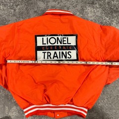 Vintage Lionel Trains Bomber Jacket Mens XL Orange Quilt Lined 80s Made In USA