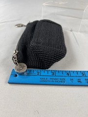 The Sak Black Crochet Knit Zipper Pouch Coin Purse Cosmetic Bag Small