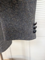 Casa Di Billera Blazer Sport Coat Mens 38L Blue Brown Tweed Wool