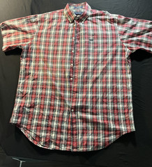 Daniel Cremieux Collection Mens Large Plaid Button Down Shirt Short Sleeve