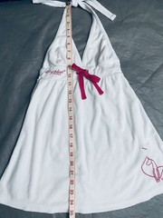 Y2K Baby Phat Girlz Size 5 Dress Terry Cloth Halter Babydoll Swim Cover-up White