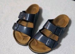 Birkenstock Arizona Metallic Leather Sandals Black US 7/EU 38/UK 5