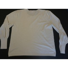 Cato Womens XL Cream Knit Bishop Sleeve Puff Shoulder Crew Neck Sweater Pullover