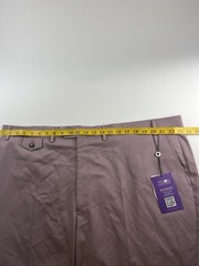 $135 NEW Tayion Mens 44Wx32L Mauve Classic Fit Dress Pants Solid Stretch