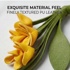 Leather Bag Charms,Flowers Leather Keychain Pendant,Portable Key Ring Yellow