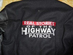 leather/wool bomber jacket REAL STORIES O.T. HIGHWAY PATROL (TV Memorabila)