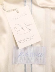 JUSTINA ATELIER Meaghan Ivory Pink Strapless Silk Wedding Dress Bridal Gown 8