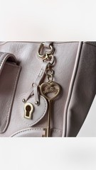 Juicy Couture Baby Pink Large Tote Drawstring Bow Heart Key Charm Gold Hardware