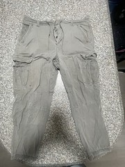 American Eagle Gray Stretch Cargo Pants Regular Fit Tapered Twill Drawstring 20W