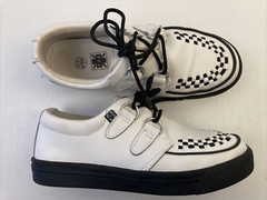 White W/ Black Leather Creepers US Men 4 Women-6 M T.U.K. EUC A6063/FM2047