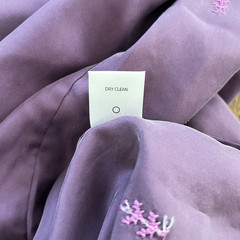 Sigrid Olsen Signature Size M Aubergine 100% Silk Embroidered Long Sleeve Top