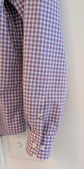 Bugatchi Button-Up Shirt Blue Light Red Purple Check Mens XL Shaped Fit