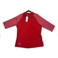 Adidas Women’s 2XL Golf Sweatshirt Red Striped 1/4 Zip Pullover NWT GR4685