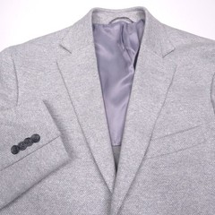 Bloomingdales Jersey Unstructured Sport Coat Mens 46R Gray Linen Blazer Jacket