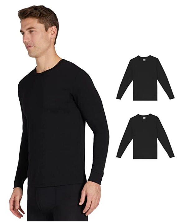 32 Degrees Heat Men’s 2-Pack Baselayer Thermal Long Sleeve Crew Neck Top-Variety