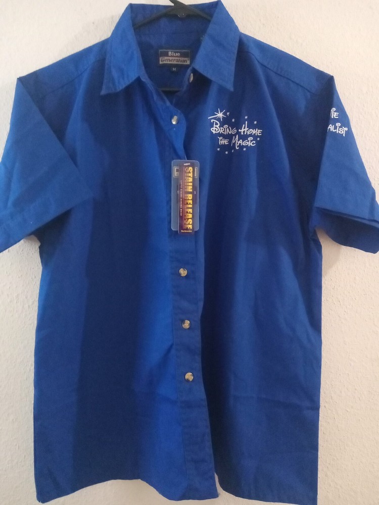 BLUE GENERATION Uniform Shirt Women’s Medium Royal Blue “Stain Release Material”