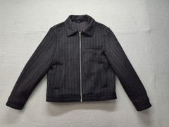 ZARA Men Jacket S Black Stripe Full Zip Pockets Collared Summer Elegant Outdoor