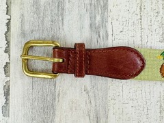 Smathers & Branson Duck Duck Goose Needlepoint Belt Sz 32
