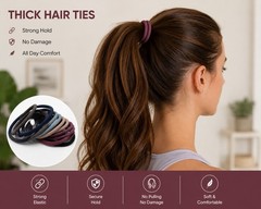 100 PCS Hair Ties Elastic Ponytail Holders Thick & Thin No Damage Hair Bands Set