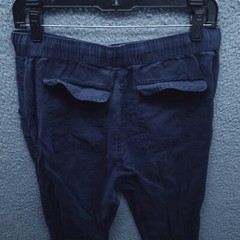 C & C California Women’s M Blue Jogger Pants 100% Linen 30.75″ 28″ 11.25″