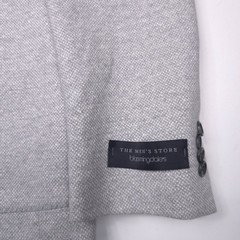 Bloomingdales Jersey Unstructured Sport Coat Mens 46R Gray Linen Blazer Jacket