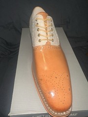 Stacy Adams Harrington Men’s Leather Brogue Oxford Dress Shoes Tan 14 M