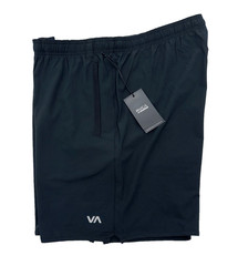 $60 RVCA Men’s Yogger Stretch Elastic Waist Shorts 8″ – Black – Medium -New Tag