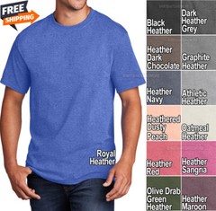 Mens Blended Heathered T-Shirt Classic Fit Tee Many Colors S-6XL NEW!