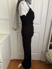Black Maxi Zara Dress W/ Open Side Slit & Adjustable Side Slip Straps (size xs)