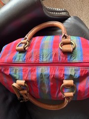 Pre-Owned Jeffrey Banks Striped Purse Bag Handbag L12″ W9″ H8″ Great Condition