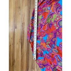 Chaps Women’s 2X Orange Paisley Cotton Button Down Shirt Long Sleeve Blouse