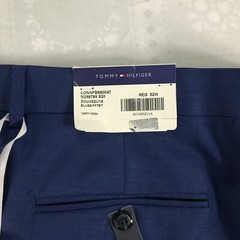 Tommy Hilifiger Mens Dress Pants Size 52 Unfinished Blue Shark Skin New NWT #H51