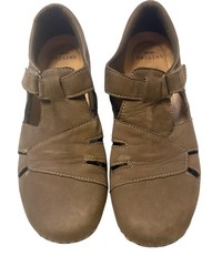 Earth Origins Leather Adjustable Slip-Ons Penny Shoes Arch Support SZ 9.5W