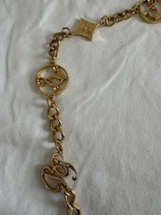 90’s Baby Phat Adjustable Gold Curb Chain Belt Logo Charms Streetwear Hiphop EUC