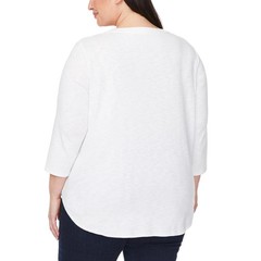 Kirkland Signature Women’s 3/4 Sleeve V- Neck Slub Tee, 2-pack