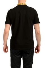 Versace Men’s Black Barocco Print Short Sleeve Polo Shirt US 5XL IT 62