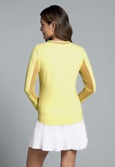 NWT IBKUL Golf Tennis Top Shirt XS S L XL Yellow Butter Long Sleeve Crew Neck H7