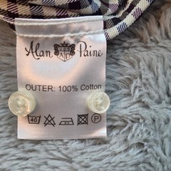 Alan Paine Gingham Check Button Down Shirt Mens XL Navy Burgundy Cotton