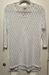 Chico’s Optic White Embry Eyelet Top Size 0(4/6, S)NWT