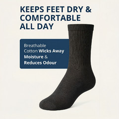 3 6 9 Pairs Diabetic Socks Crew Mens Womens Non-Binding Cotton 9-11 10-13 13-15