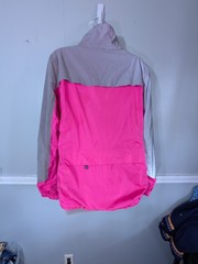 Lightweight Pocketed European Athletic Jacket Large Reflective Pink Waterproof