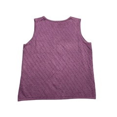 Kate Hill Womens Silk Blend Beaded Knit Shell Tank Top Plum Purple Medium