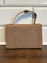 Vintage leather purse with floral design