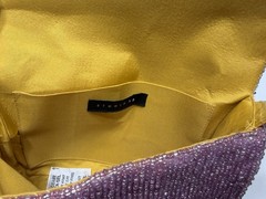Beaded Shoulder Bag Lavender With Sunflowers