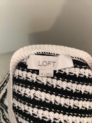 Ann Taylor Loft Knit Crop Sweater Women’s M Striped 100% Cotton Long Sleeve