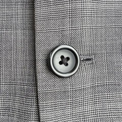Banana Republic Mens 2pc Tailored Fit Suit 38S 32W 100% Wool Glen Plaid Gray