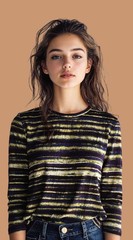 Multiples Women’s Long Sleeve Striped Shirt Size L