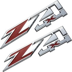 2pcs Emblems for Silverado Sierra Tahoe Suburban New 1500 25 Color: Chrome Red